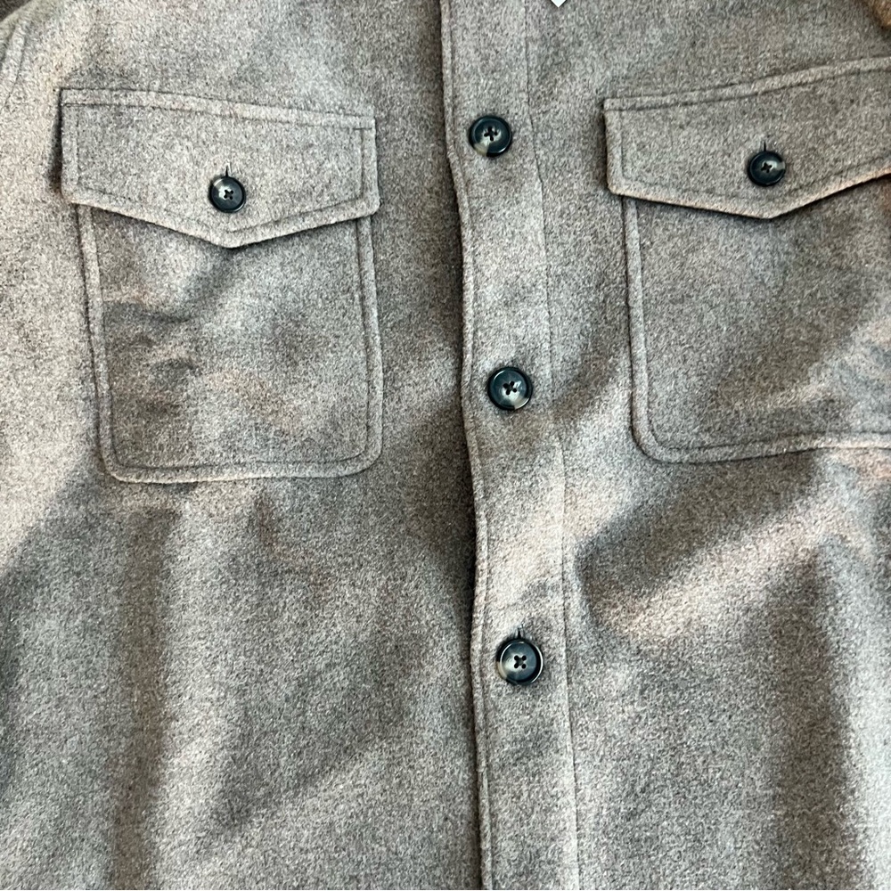 Everlane Men's Tan/Brown Wool Shirt Jacket - Picture 3 of 5